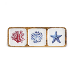 Karaca Home Mango Marin Snackschale aus Mangoholz, 3-teilig, 42 cm