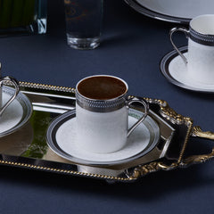 Karaca Royal Bone Kate Kaffeetassen Set, 12-teilig für 6 Personen, 90 ml