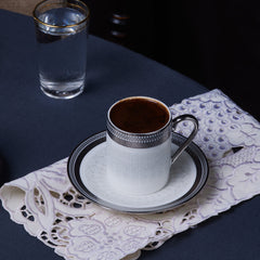 Karaca Royal Bone Kate Kaffeetassen Set, 12-teilig für 6 Personen, 90 ml