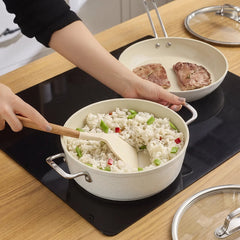 Karaca Granite Whitestone Kochgeschirr-Set – 7-teilig, Weiss, Induktionsgeeignet
