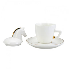 Karaca Horse tasse à moka en porcelaine 4 pièces tasse à expresso pour 2 personnes