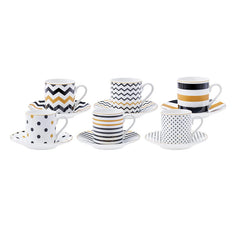 Karaca Nossa Mokka- & Espressotassen-Set – 12-teilig für 6 Personen, 80 ml
