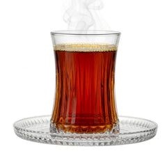 Pasabahce Elysia Teeset 12-teilig – Teegläser mit Untertassen 170 ml