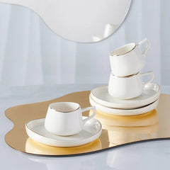 Karaca Hole Porzellan Kaffeetasse Set für 6 Personen 80ml