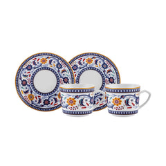 Karaca Linden Kaffeetassen-Set für 2 Personen – 4-teilig, 80 ml