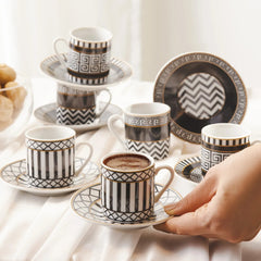 Karaca Helenistik Espresso Kaffee Set, 12-teilig, 80ml