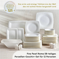 Karaca Fine Pearl Roma 58-Teiliges 12-Personen Geschirrset