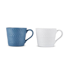 Set de 2 tasses Karaca Lily Blue & White, 320 ml