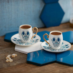 Karaca İznik 4 Teilige Für 2 Personen Mochatassen-Espressotassen Porzellan