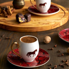Karaca Aşkar 4-piece mocha and espresso cups for 2 people