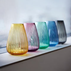 Kusintha Vase von Bitz – 22 cm Glasvase, 4 Farbvarianten (Gelb, Grün, Pink, Blau)
