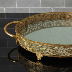 Modernica Oval Service Tray with Handle Gold