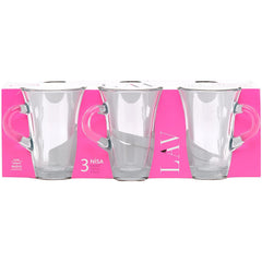 LAV Nis407A Nisa 3 verre à thé avec anse 150cc 
