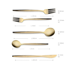 Ensemble de couverts Karaca Orion Gold pour 6 personnes, 30 pièces