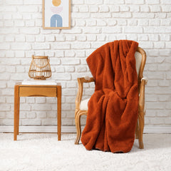 Karaca Home Faye TV-Decke Terrakotta aus Polyester, 115 × 160 cm
