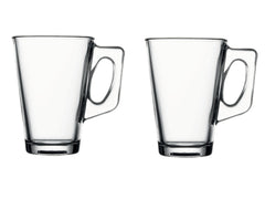 Pasabahce Vela Teeglas mit Henkel, 2er Set, Latte Macchiato, Irish Coffee, Punsch, Glühwein, Heiße Schokolade 250ml
