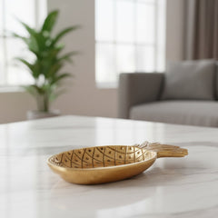 Karaca Nova Pine – Assiette décorative en forme d'ananas en polyrésine (9,3 × 19,3 cm)