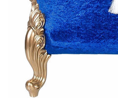Hochzeitstruhe Bräutigam Figured Samt Velvet 2er Ceyiz Truhe blau