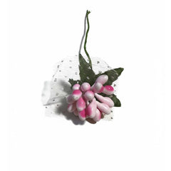 10er Mini Deko-Blumenstrauss – 10 cm Kunstblume mit Tüll und Blättern