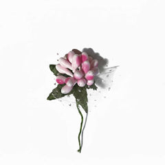 10er Mini Deko-Blumenstrauss – 10 cm Kunstblume mit Tüll und Blättern
