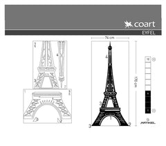 DP-341 Velours Wandtattoo Eiffelturm 170X74 cm