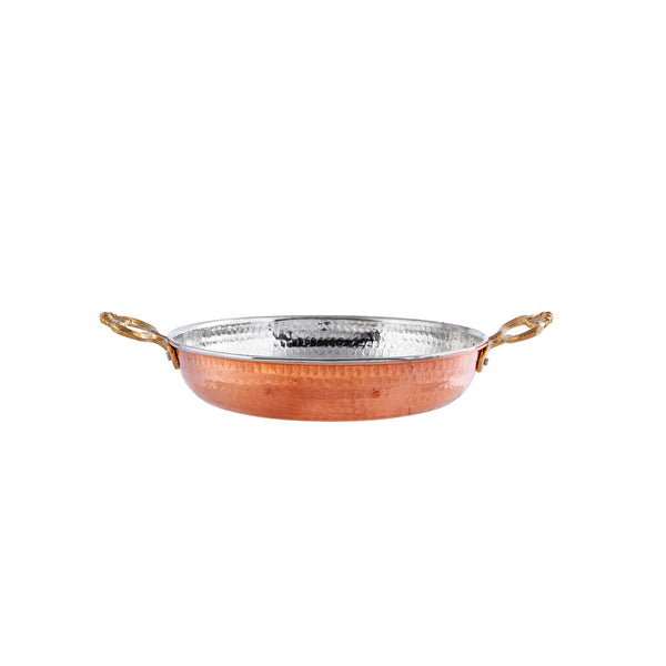 Bakır Sahan Flache Bratpfanne aus Kupfer 16 cm – Handgefertigte Türkische Servierpfanne
