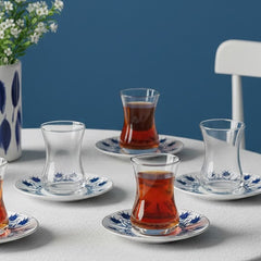 Service à thé Karaca Iznik en porcelaine fine, 12 pièces