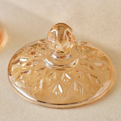 Karaca Home Louis Lokumschale mit Deckel aus Glas Amber, 14,2 cm