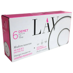 LAV DMT270F Demet 6pcs / Bardakalti / soucoupe en verre à thé 