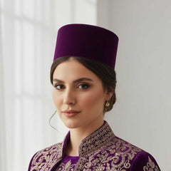 Lila Fes im Bindallı-Stil – Traditioneller Hut für Henna-Abend & Hochzeit