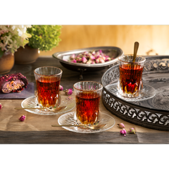 RCR Adagio Teegläser-Set mit Untertellern – 12-teilig, 140 ml