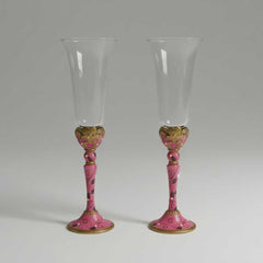 Vintage Hochzeitsgläser 2er-Set pink, Hochzeit