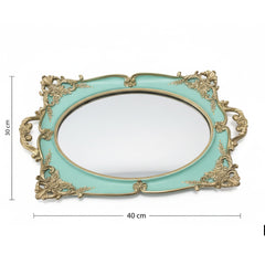 Plateau de fiançailles « Turkuaz Glanz » – design vintage menthe et or (40x30 cm)