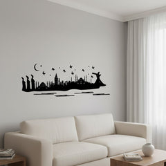 Velours Wandtattoo „İstanbul“ – Samt Wandsticker 86 × 291 cm
