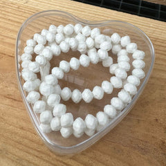 Tesbih, chapelet dans une boîte coeur, blanc