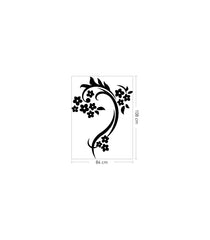 DP-050 Velours Wandtattoo Efeu Rose 84X108 cm-Grün