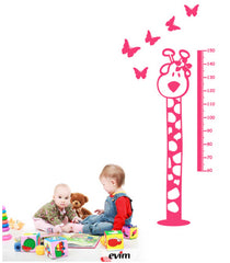 DP-821 Velours Wandtattoo Höhenlineal 128x50 cm-Pink