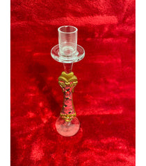 Élégant ensemble de bougeoirs de mariage (4 pièces) - 28 cm verre/plâtre - Rouge classique