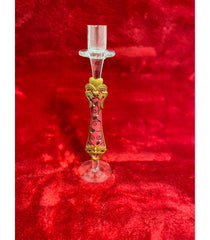 Élégant ensemble de bougeoirs de mariage (4 pièces) - 28 cm verre/plâtre - Rouge classique