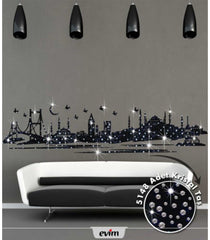 Velours Wandtattoo Istanbul 195x45 cm mit Kristalstein
