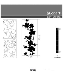 Velours Wandtattoo Kleeblatt  74X117 cm